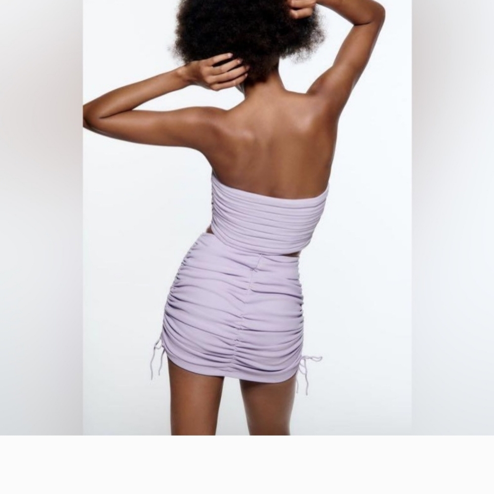 BUSTIER CROP TOP AND SKIRT crop top was $ 39.90 and skirt 49.90 - Picture 2 of 16
